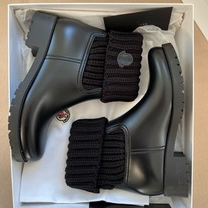 Moncler Ginette knit cuff rain boots